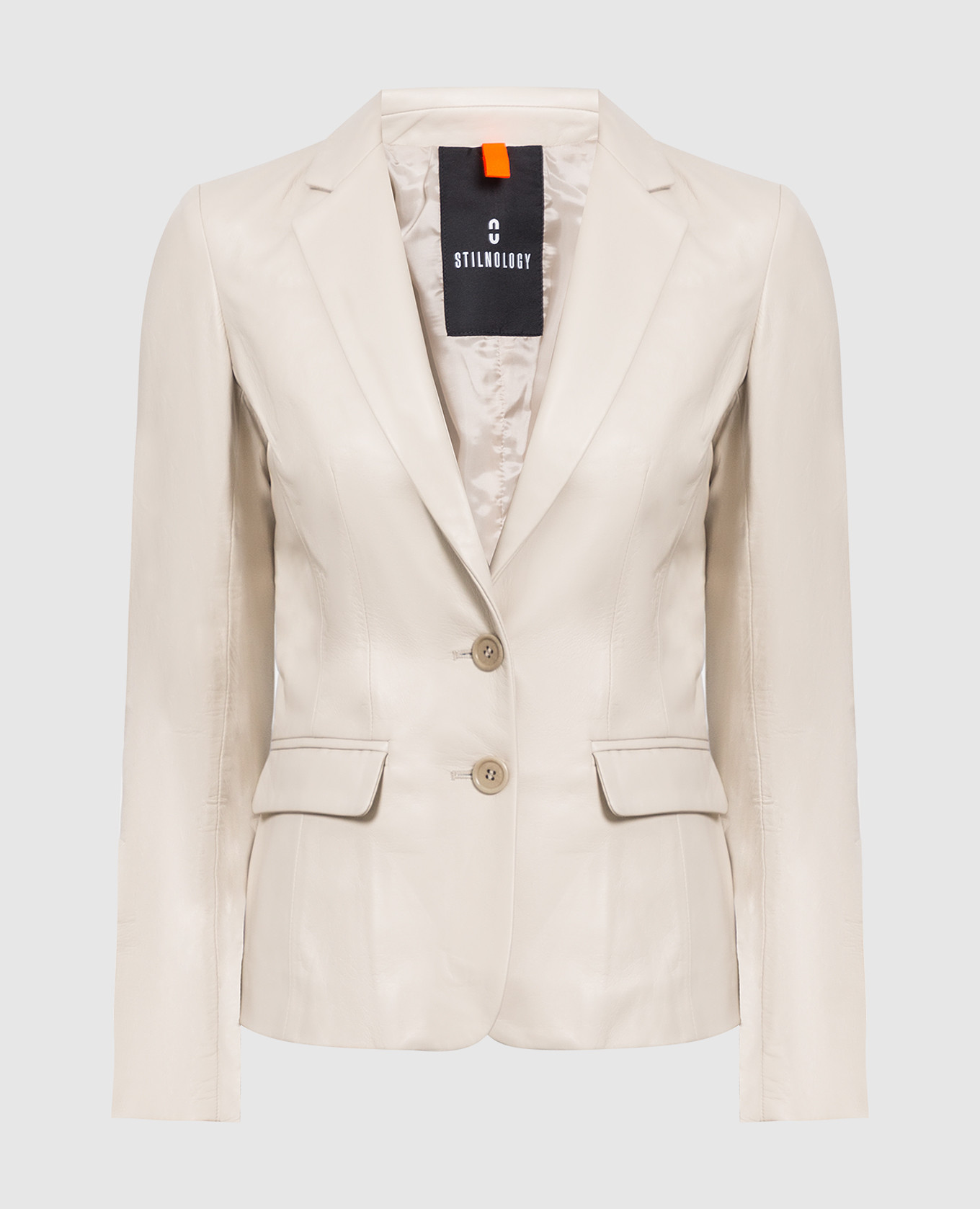 Guanto light beige leather jacket stilnology