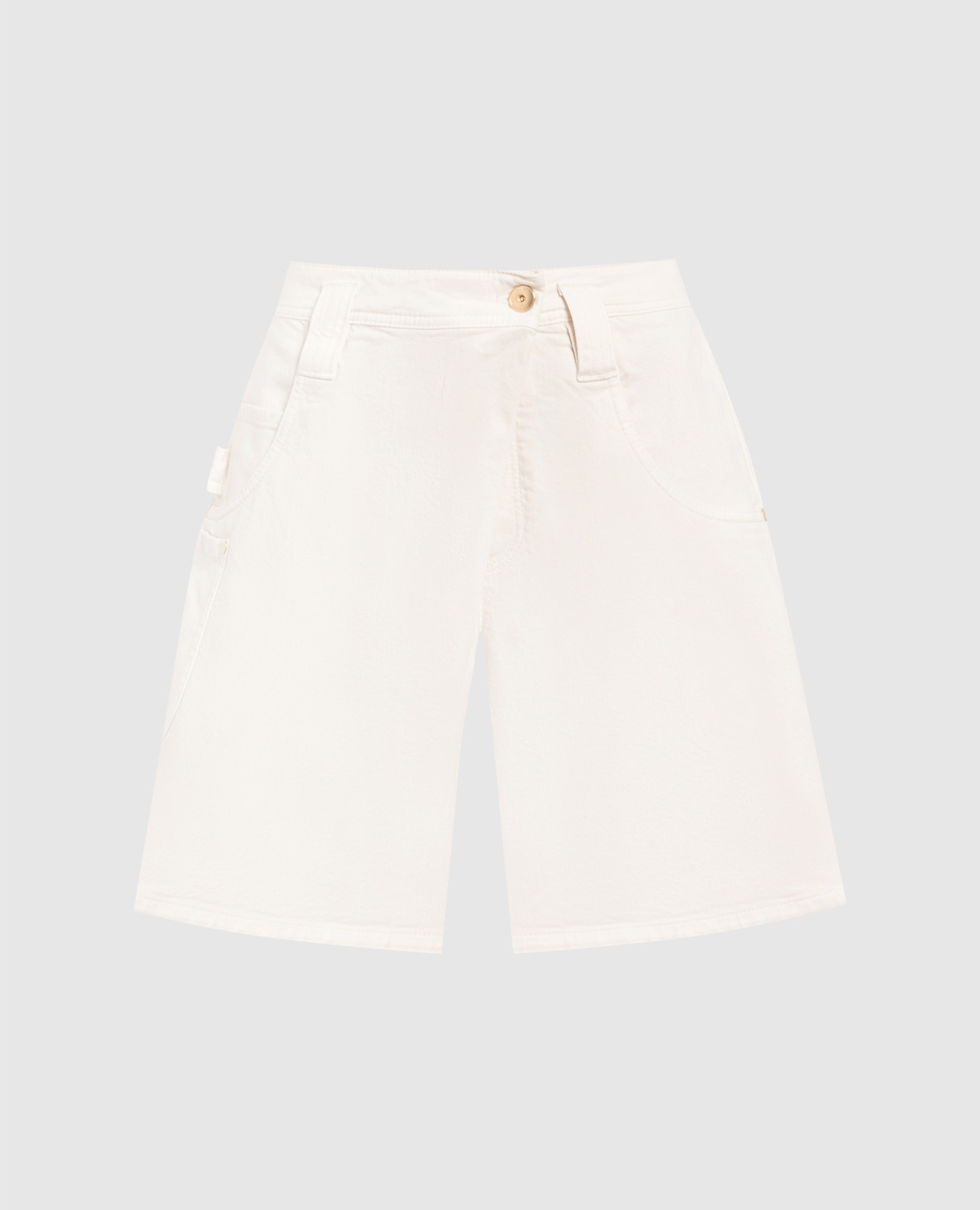 

Beige denim shorts with monil chain Brunello Cucinelli
