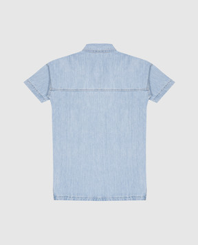 Palm Angels Children's blue denim shirt dress with logo PGYM002S24DEN001