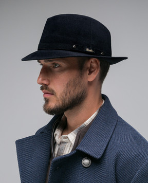 Borsalino Blue hat with logo 390083