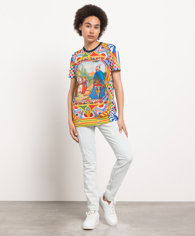 Dolce&Gabbana - T-shirt z nadrukiem Carretto F8L61TFI7V2