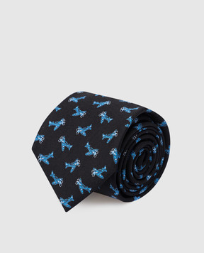 Stefano Ricci Children's black silk set of patterned tie and shawl YDHNG500