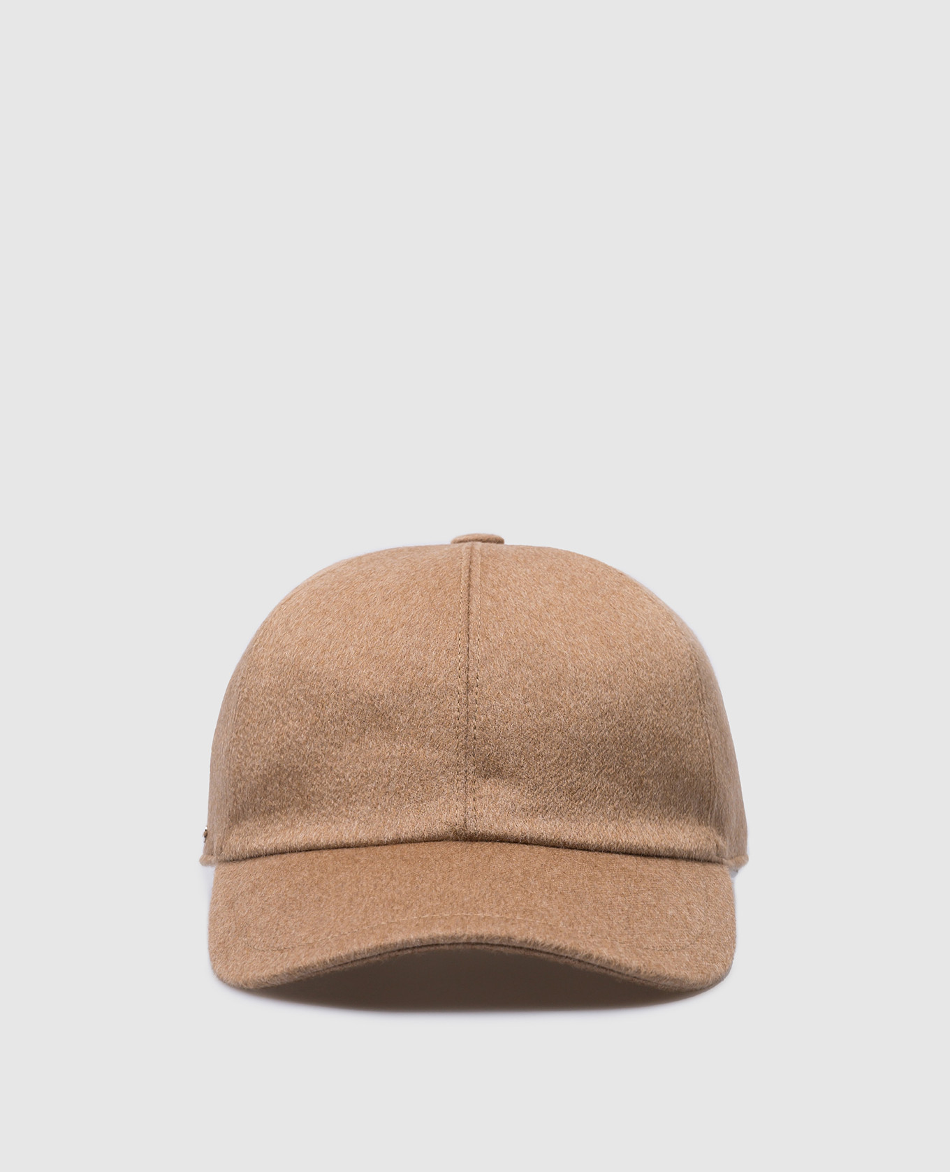 

Brown cashmere cap with logo Enrico Mandelli, Коричневый