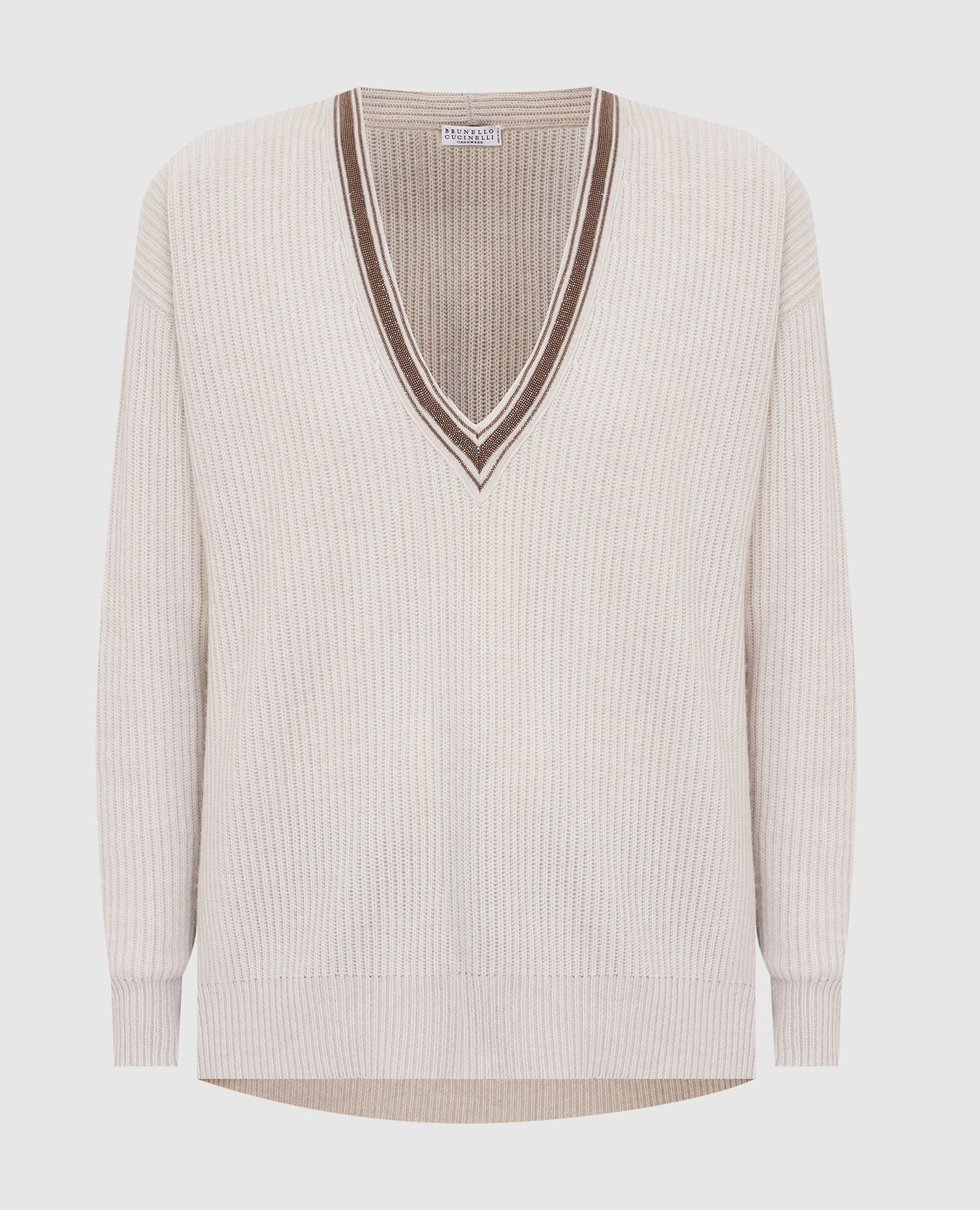 

Cashmere pullover with chains Brunello Cucinelli, Бежевый