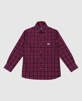 Stefano Ricci Children's burgundy checked shirt YC003552L1828