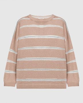 Peserico Brown striped jumper with lurex S99163F129056M