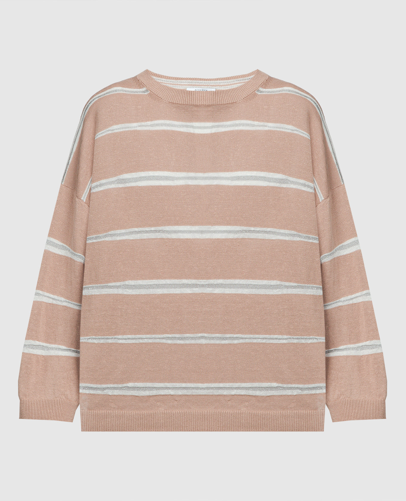 Brown striped jumper with lurex Peserico