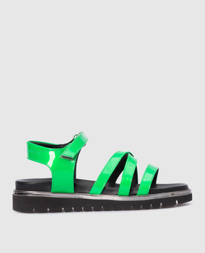 Zecchino D'oro Children's neon green patent leather sandals F3666012829
