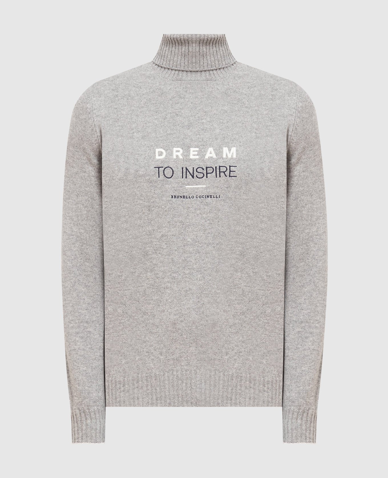 

Gray cashmere golf with embroidery Brunello Cucinelli, Серый