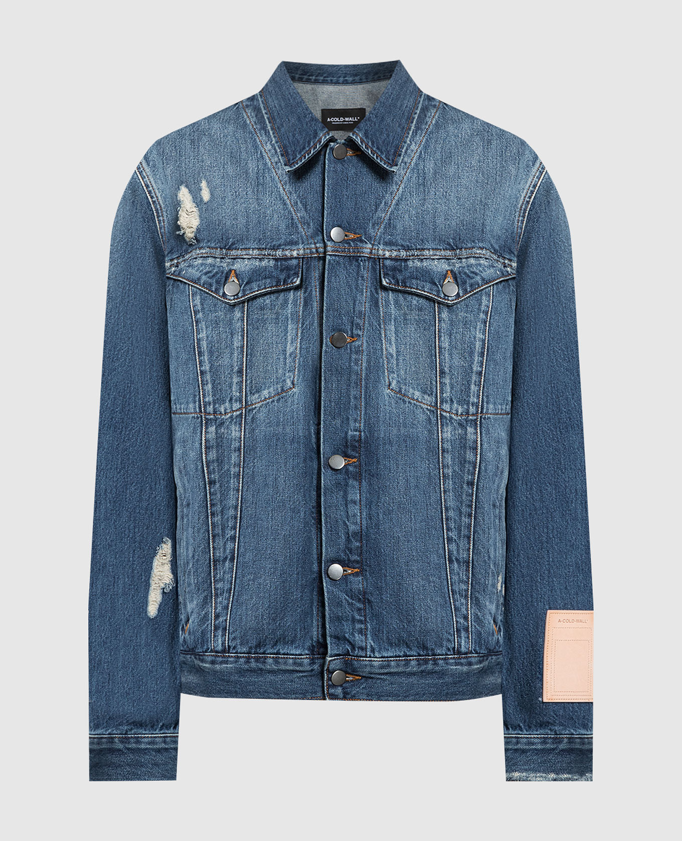 

Blue denim jacket with a distressed effect A Cold Wall