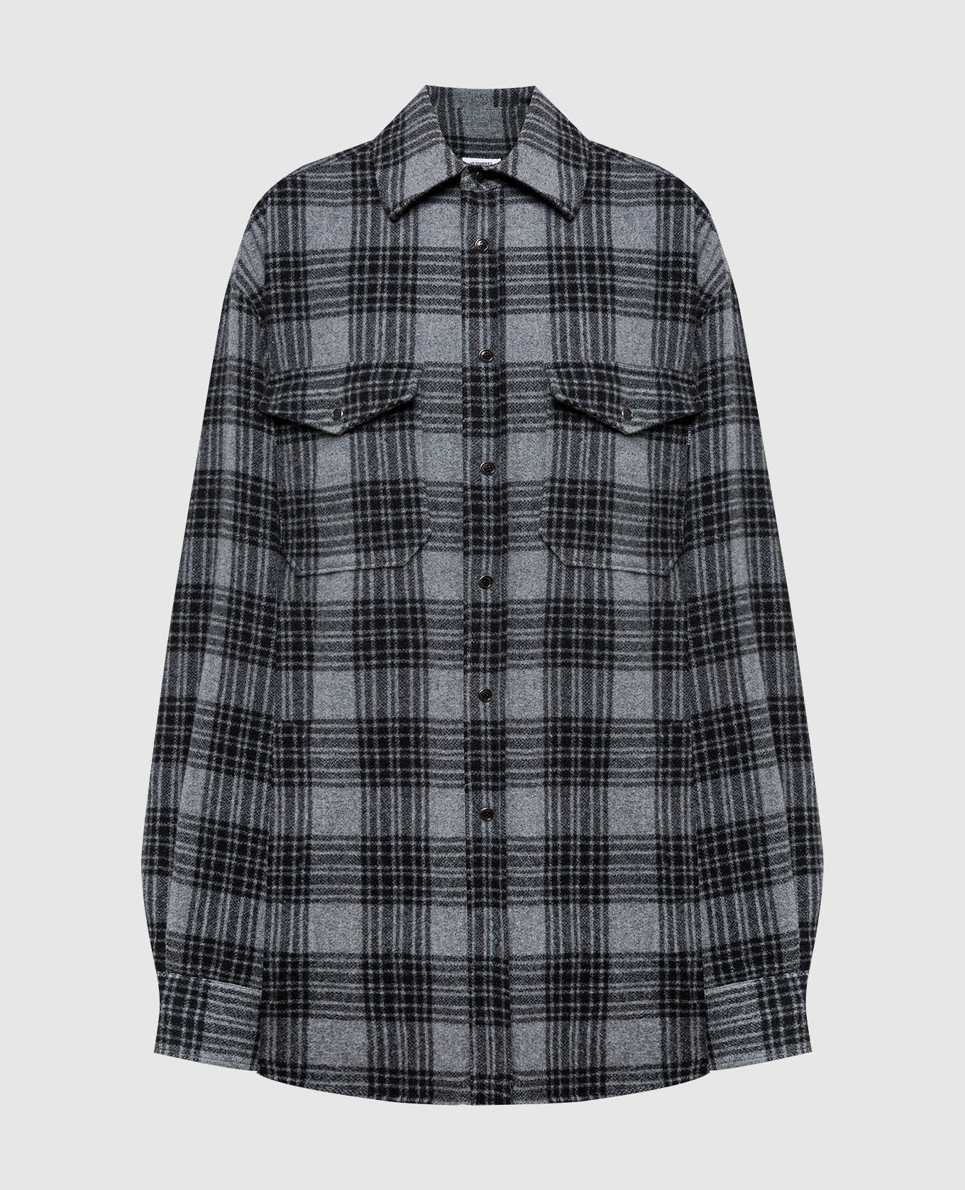 

Gray checkered shirt with logo Vetements, Серый