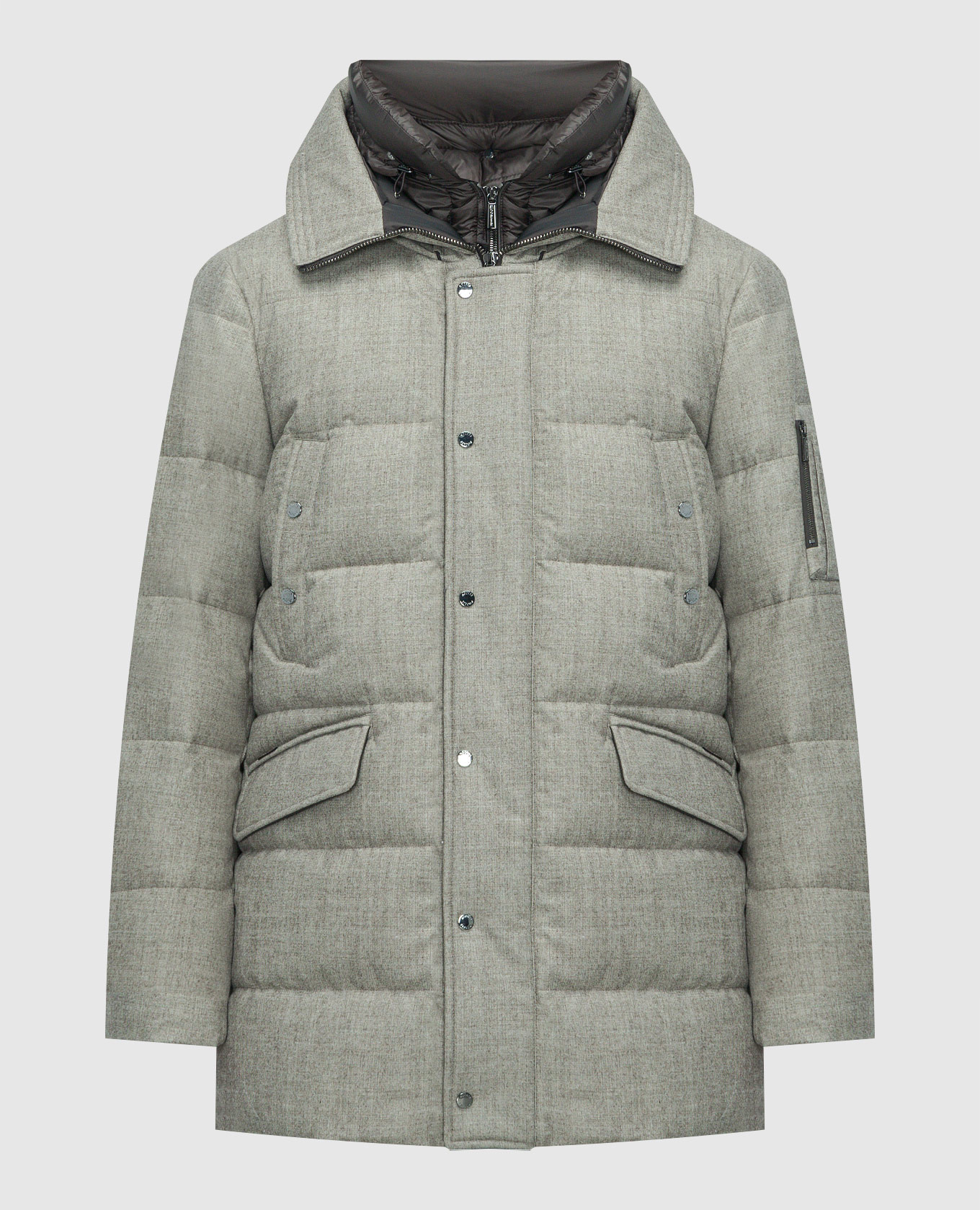 Grima ffl beige down jacket made of wool moorer