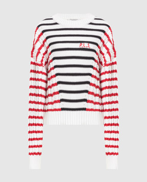 Philosophy di Lorenzo Serafini White striped jumper A09040703