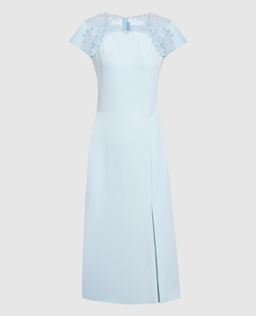 Ermanno Scervino Blue dress with lace D422Q763KIK