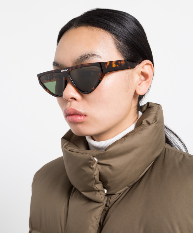 Off-White - Brown Gustav sunglasses with a tortoise shell  display picture 3