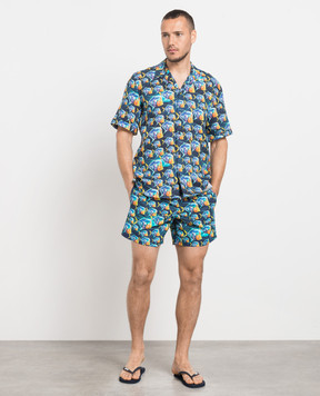 Vilebrequin Moorea Piranhas Blue Swim Shorts MOOU3B17