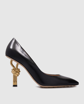 Bottega Veneta Black leather boats with shaped heels 775474VBSF0