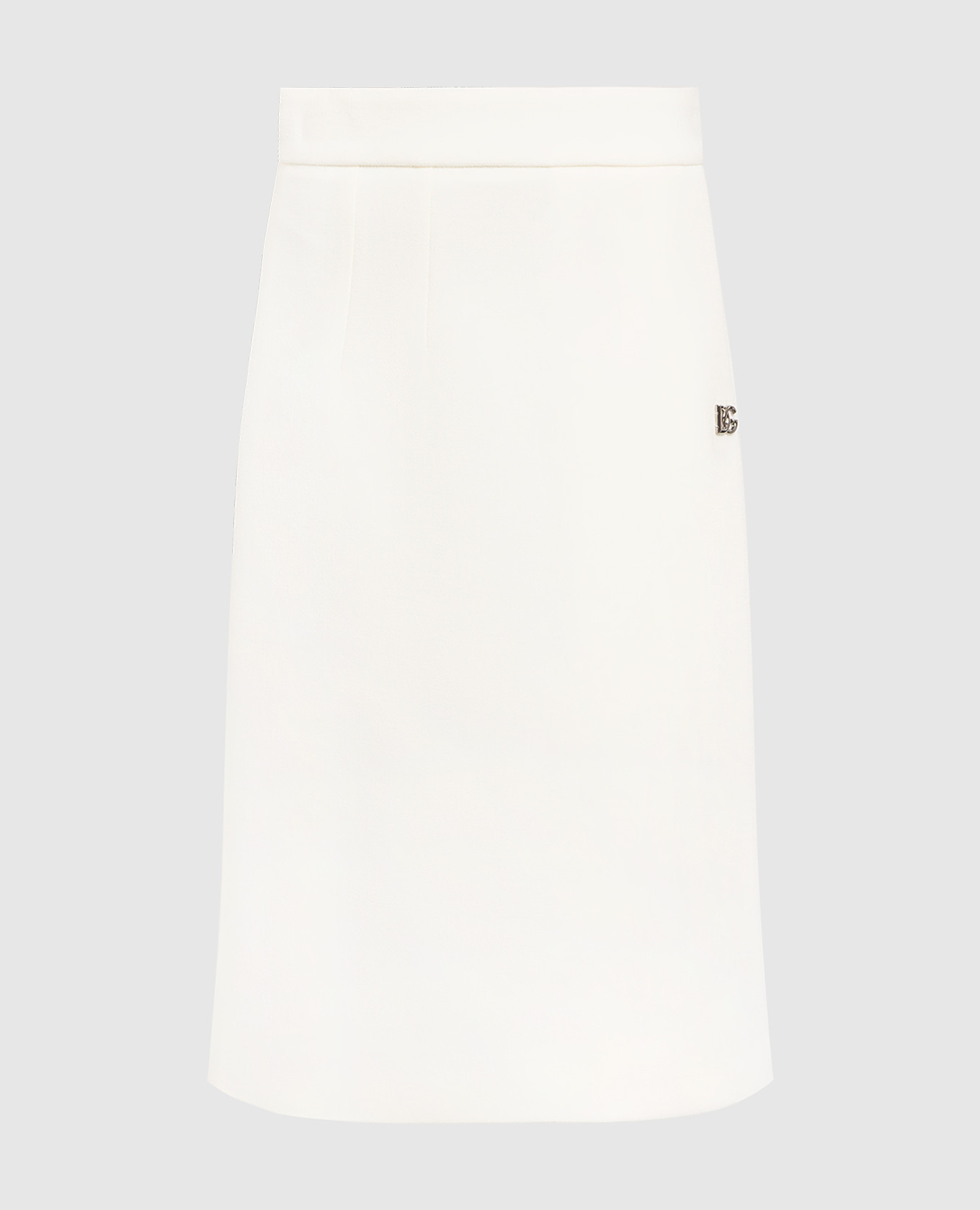 

Beige wool skirt with metallic DG logo Dolce&Gabbana