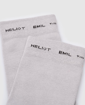 Heliot Emil Gray logo socks 1646C01