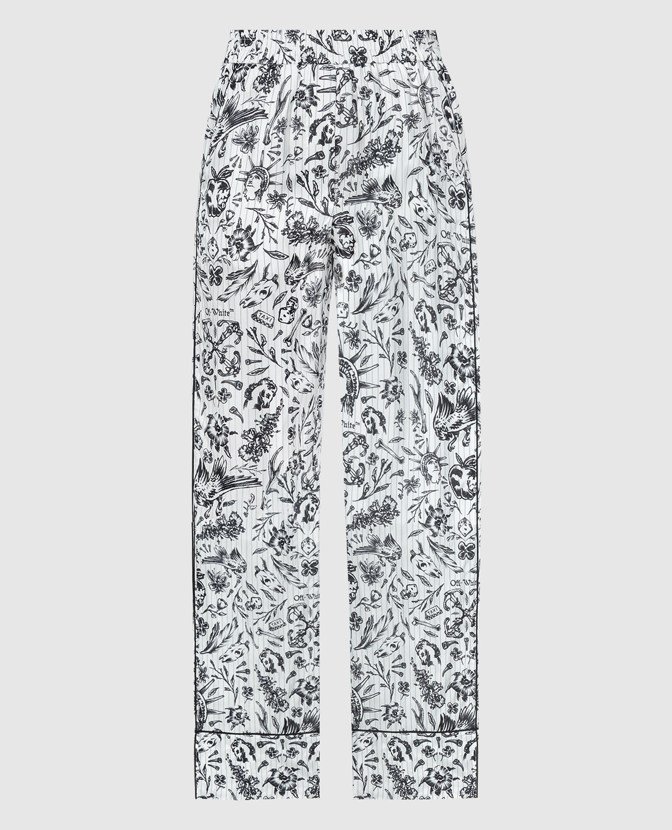 

White pants in Second leather print Off-White