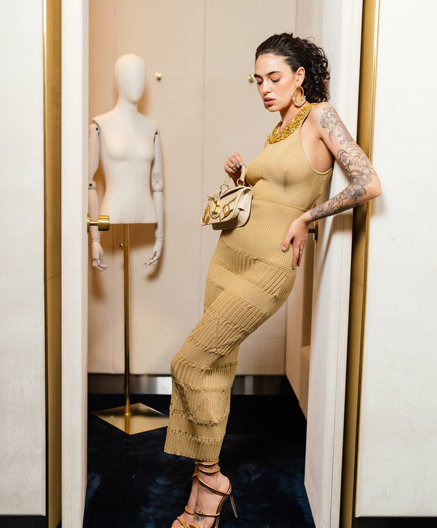 balmain brown dress Vintage Long Dress