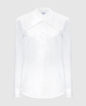 Off-White White shirt with a strap on the collar OWGE014F23FAB001