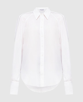 Brunello Cucinelli White silk shirt with eco-brass MP993NJ516