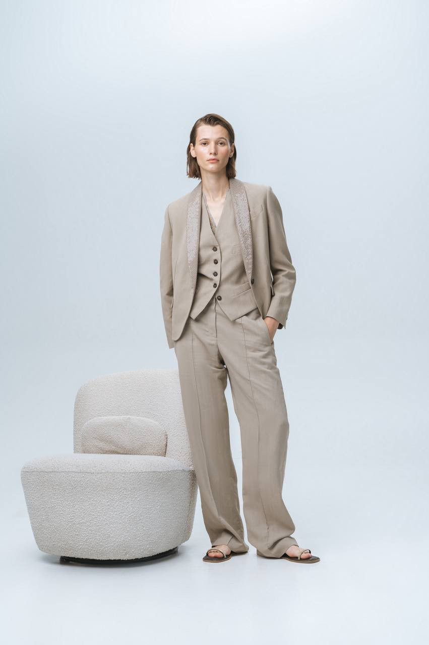 Brown jacket with sequins Brunello Cucinelli 6