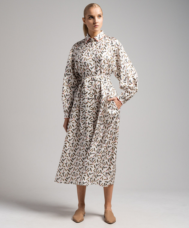 Max Mara - Rimmel white printed silk shirt dress RIMMEL