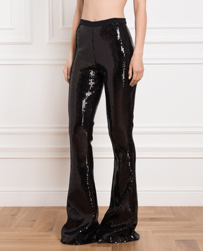 David Koma Black pants with sequins SS23DK23TR