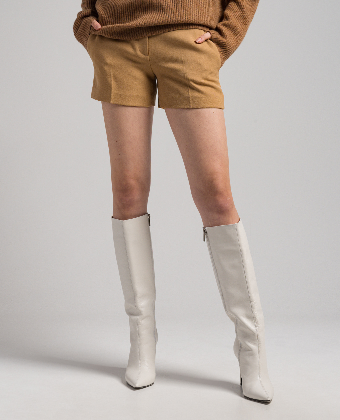 Brown wool shorts Michael Kors 3