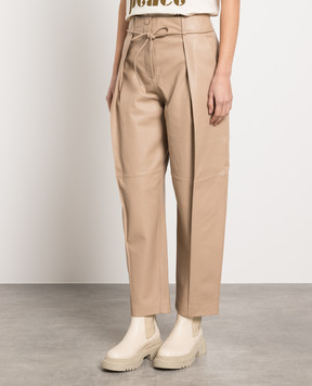 Yves Salomon Brown leather pants 23EYP207XXAPXX