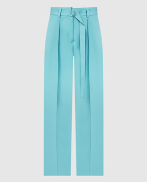 Jil Sander Green pants made of wool with slits J52KA0013J40002