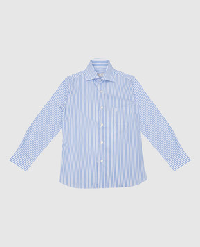 Stefano Ricci Children's blue striped shirt YC004157M1813
