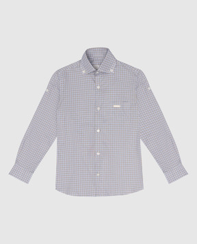 Stefano Ricci Children's gray checked shirt YC003559LJ1775