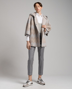 Peserico Poncho with lurex in a geometric pattern S22063F059200A