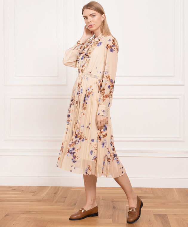 Max Mara Silla Beige Floral Print Midi Dress SILLA buy with Czech Republic delivery at Symbol