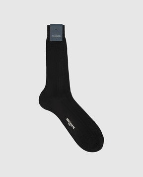 Bresciani Gray striped socks MC009UN0001XX