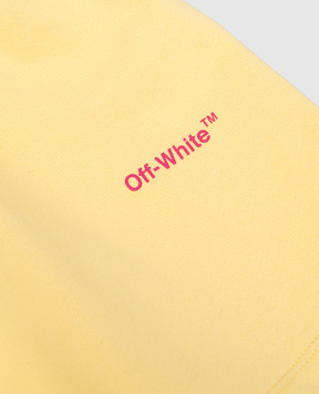 Off-White Children's yellow shorts with logo print OGCI002S23FLE001