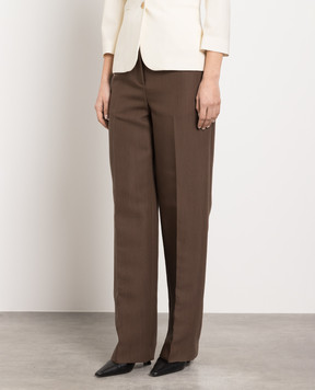The Row Pipa brown wool and silk trousers 6637W2254