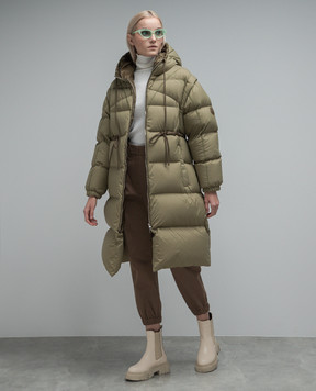 Moncler Roquette green puffer jacket with logo patch 1C00046596TM