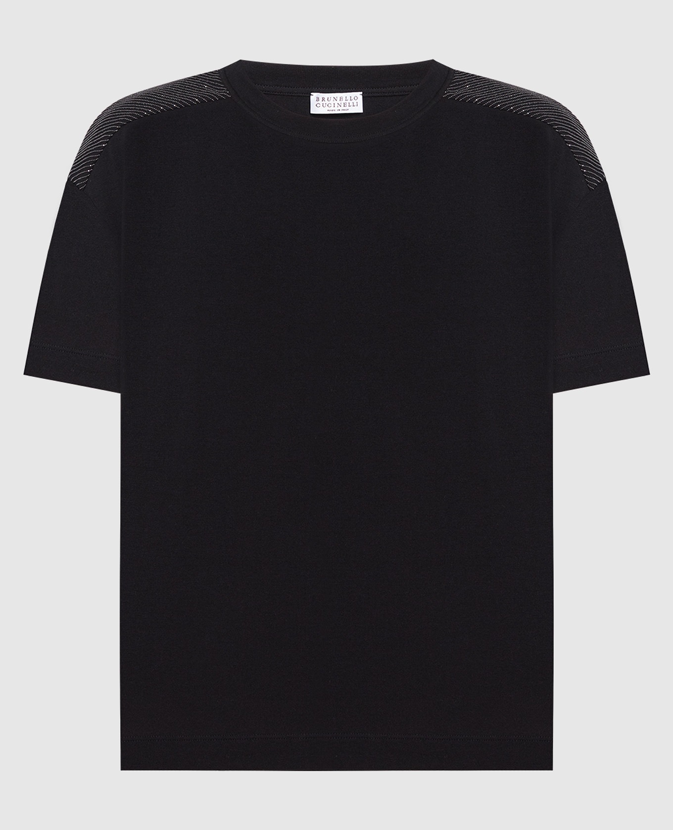 Black t-shirt with monil chain brunello cucinelli