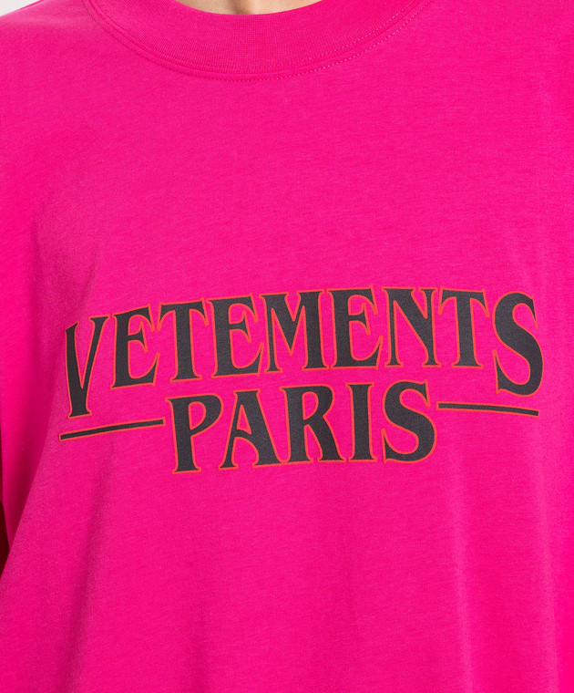 Vetements - Pink t-shirt with logo print UE54TR330H - shop with