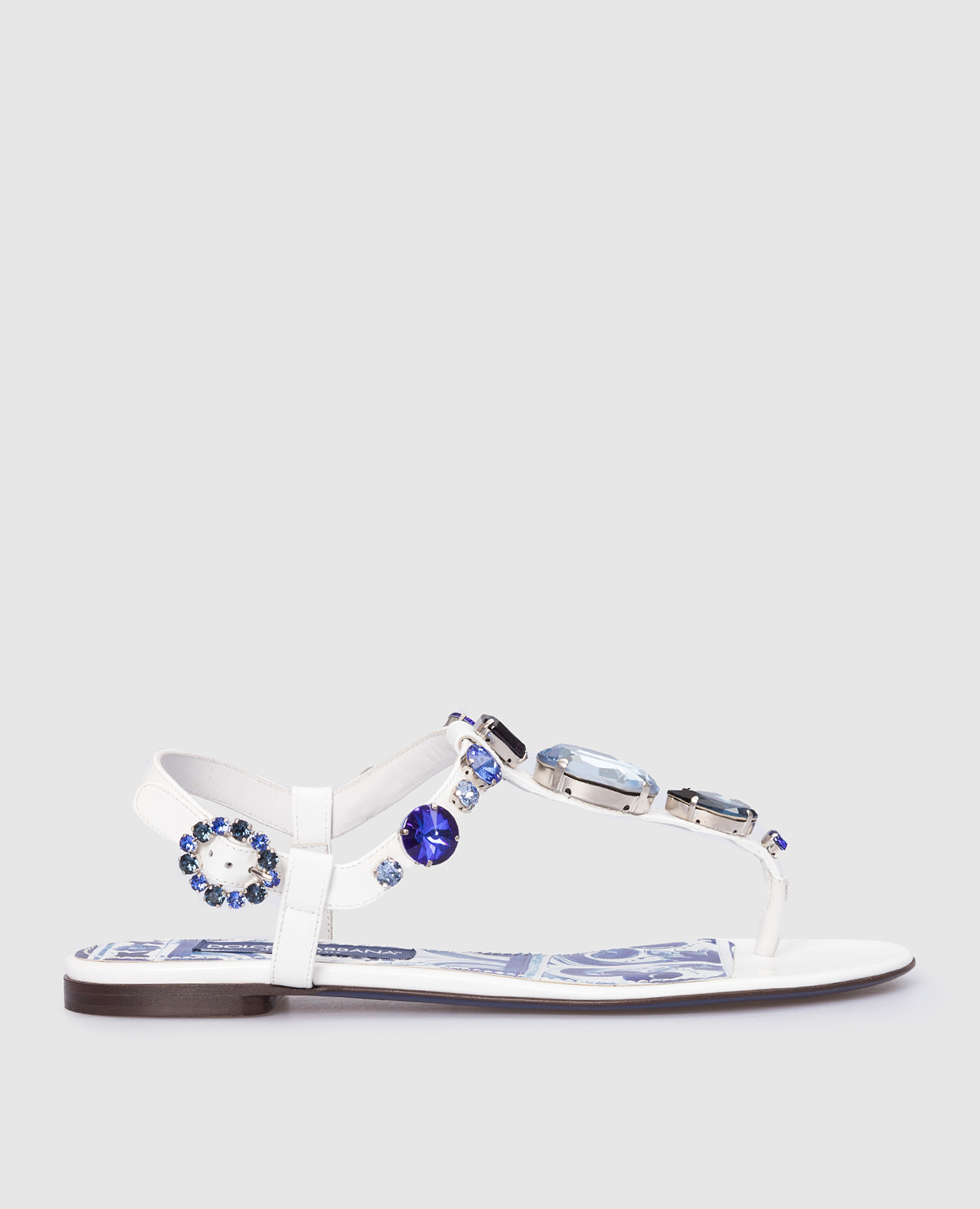 

Blu Mediterraneo leather sandals with crystals Dolce&Gabbana, White