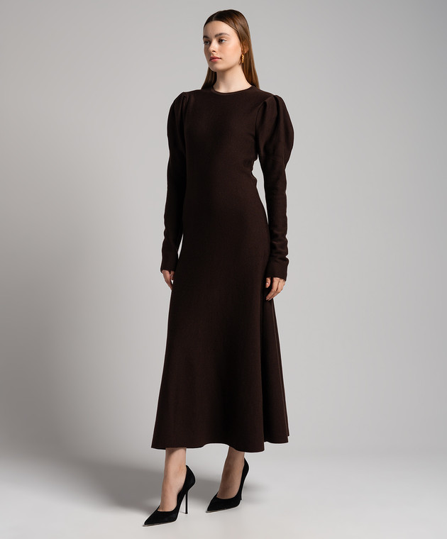 Gabriela Hearst - Hannah brown wool dress 1239204A004 - shop with European delivery at Symbol Gabriela Hearst - Hannah brown wool dress 1239204A004 - shop with European delivery at Symbol