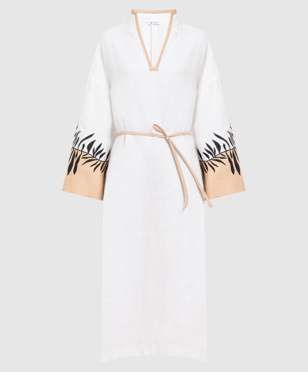 Loro Piana - White linen dress with embroidery FAM0920 - shop with Denmark  delivery at Symbol