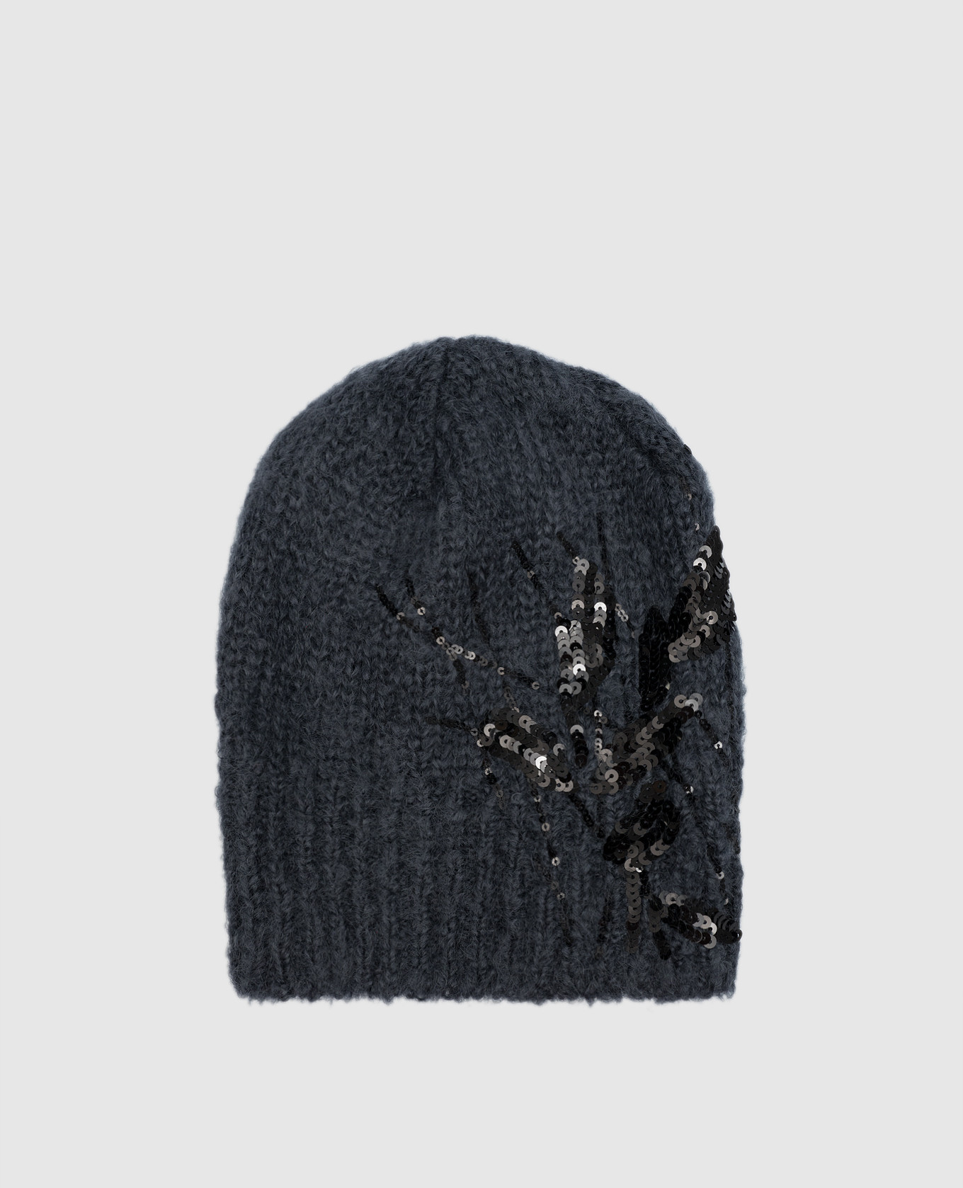 Blue hat with sequins brunello cucinelli
