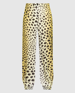 The Attico Yellow joggers in a leopard pattern 236WCP131V065P