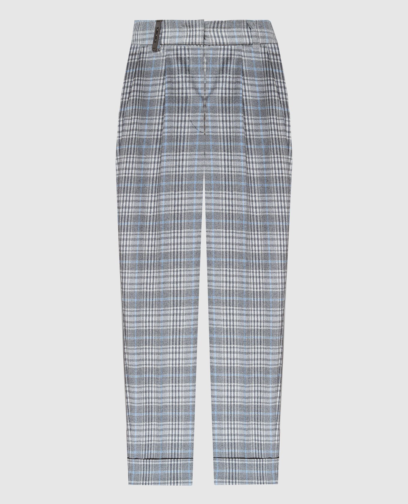 

Gray checkered wool pants Peserico, Grey