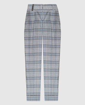 Peserico Gray checkered wool pants P0462808331